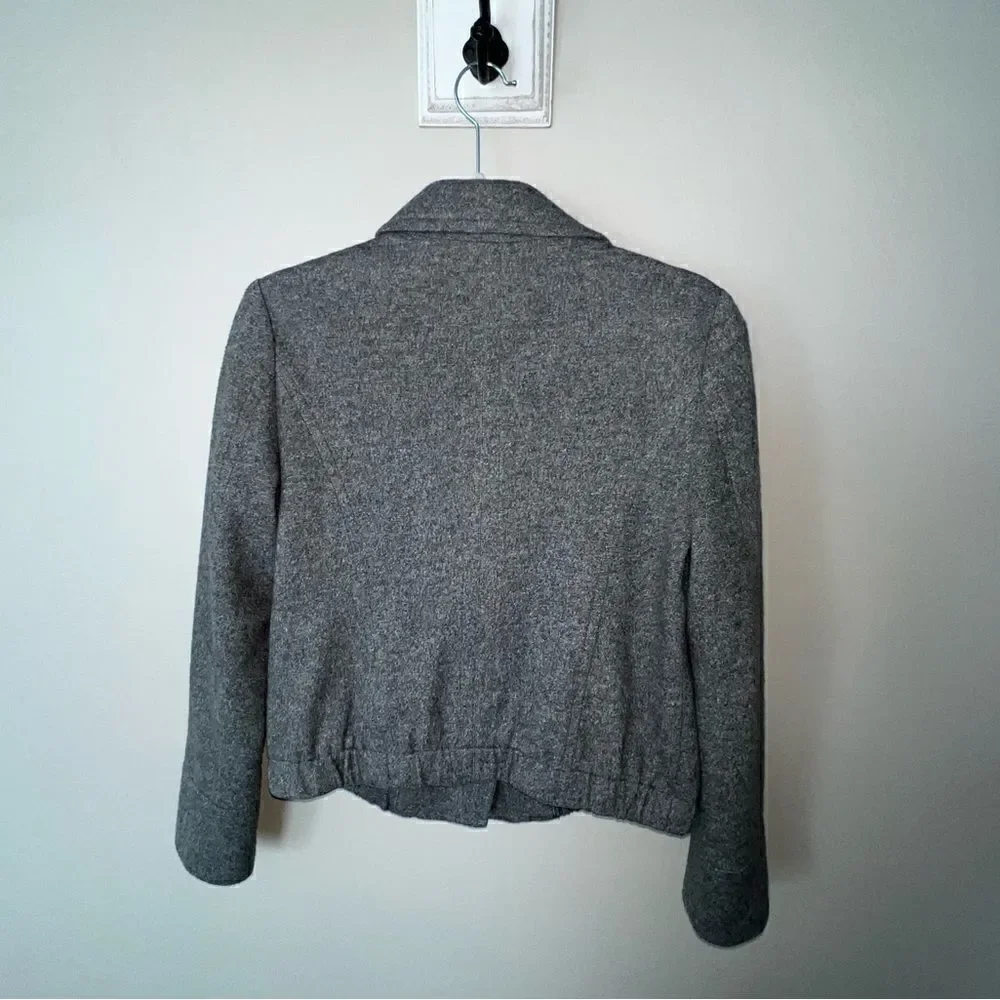 Loft Gray Bomber Moto Jacket - Sz S